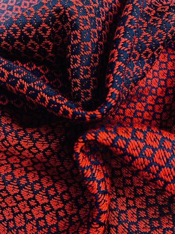 Persian Red and Navy Reversible Cotton Tweed