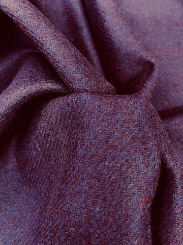 Eggplant-Coloured 100% Wool Tweed