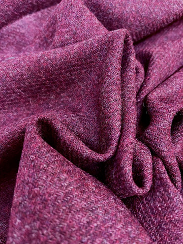 Boysenberry-Coloured Wool Tweed