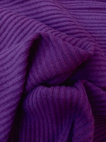Plum-Coloured Wool Cashmere Cable Knit