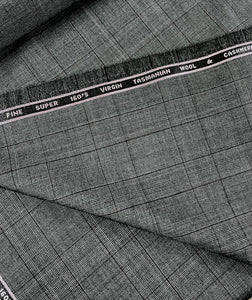Grey Prince of Wales Super 160s Wool Cashmere Rich