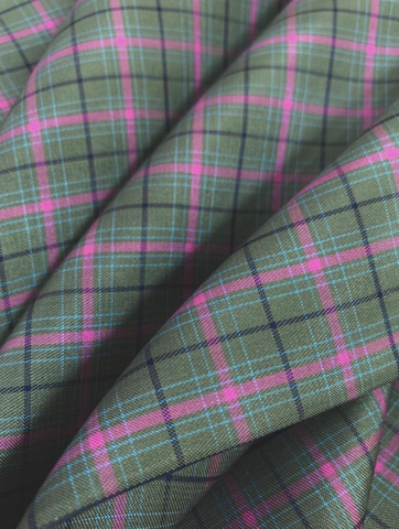 Fuchsia and Green Check Lining