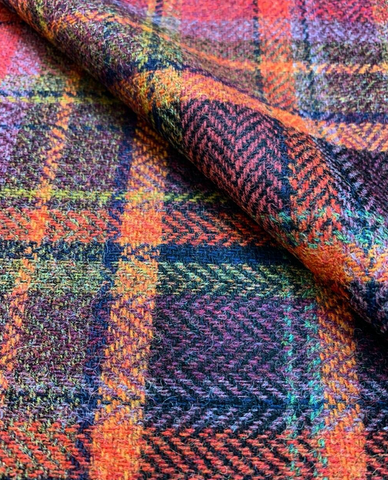Multicoloured Wool Check Tweed