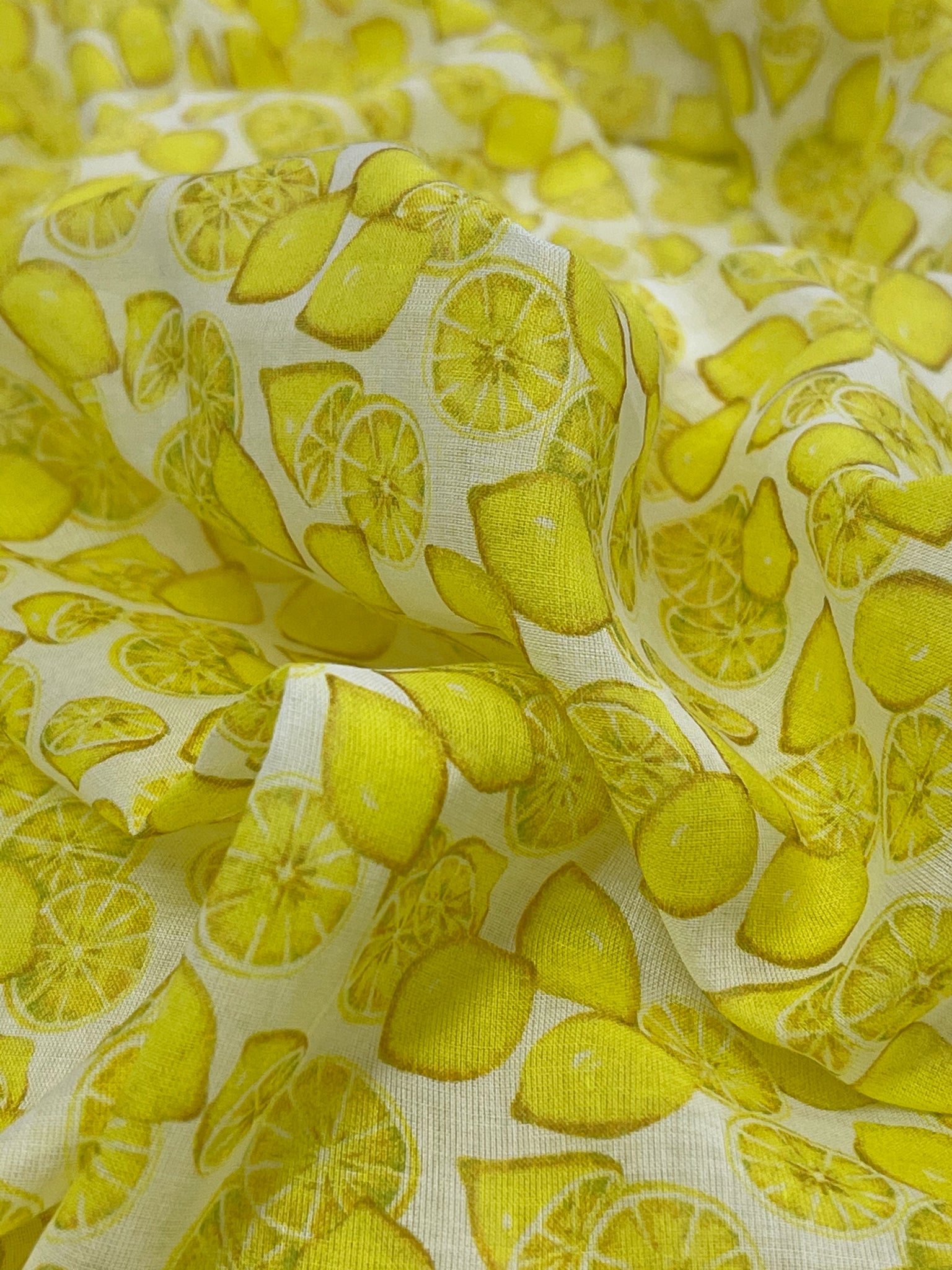 Lemon Print Cotton Voile