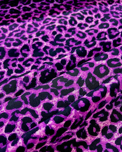 100% Cotton Purple and Black Leopard Print