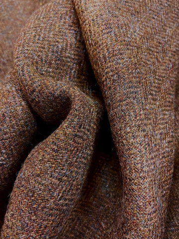 100% Wool Light Brown Herringbone Tweed