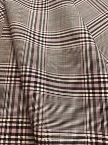 Super 140s Pink and Taupe Prince of Wales Check
