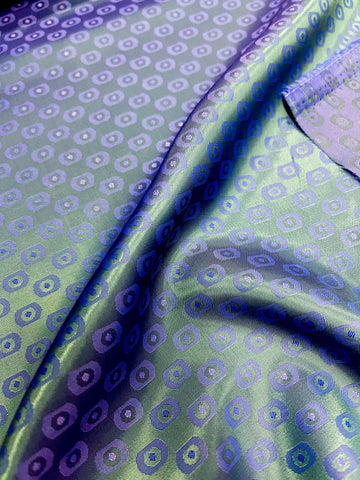 Sapphire and Teal Circular Print Lining