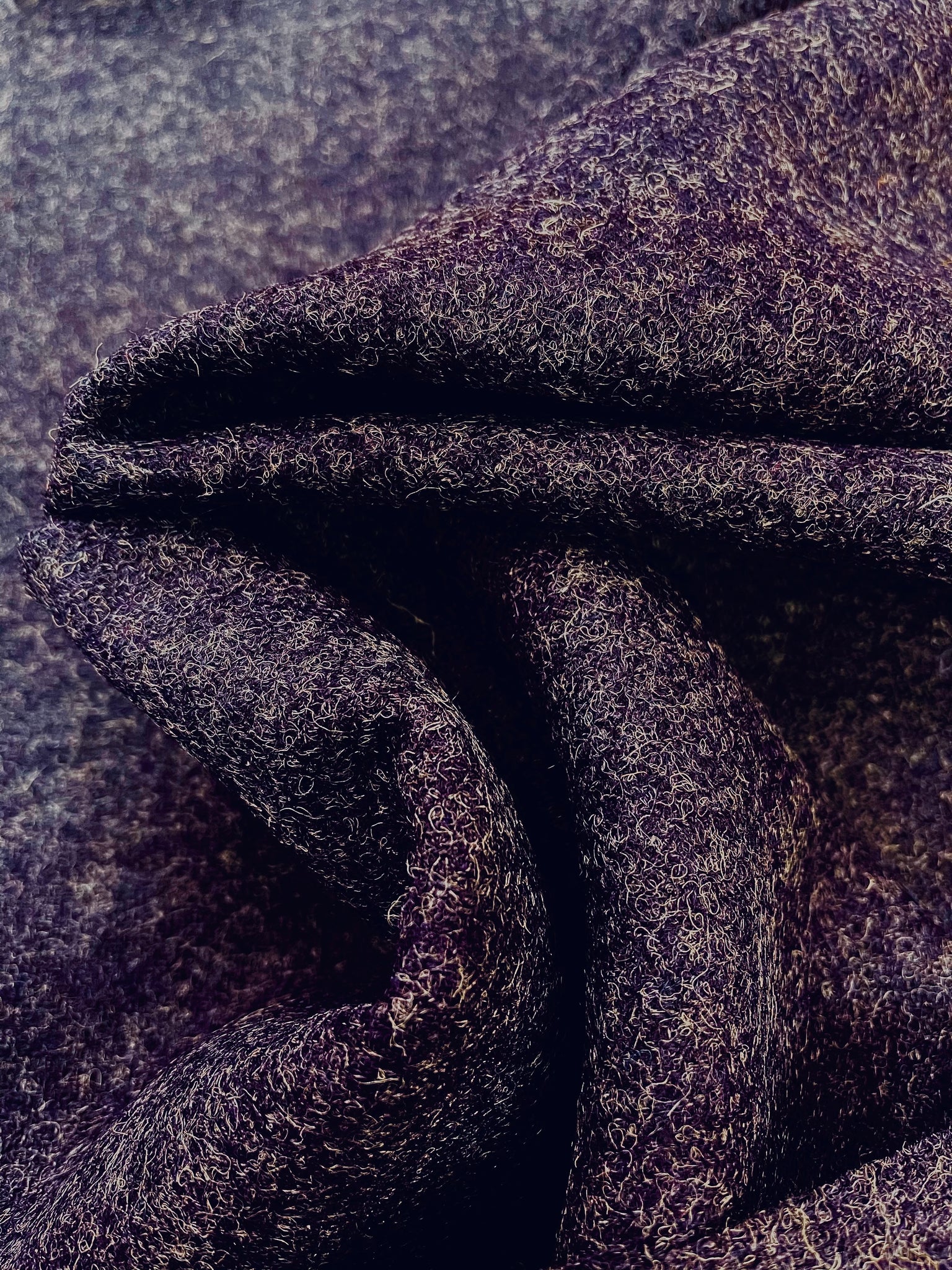 Purple Taupe 100% Wool Tweed