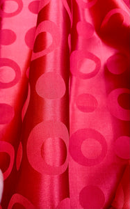 100% Ruby Red Silk Abstract