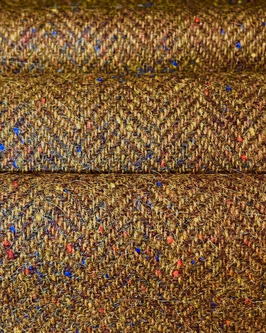 100% Wool Golden Brown Herringbone Tweed